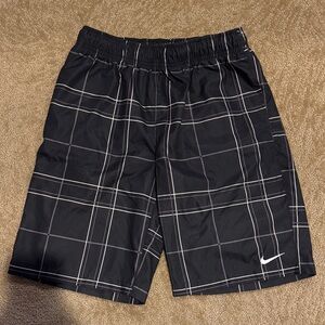 Men’s Nike Black and White Checkered Hybrid Swim Trunks Shorts - Size Medium